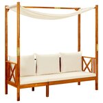 vidaXL Banc de jardin avec table et repose-pieds Bois d'acacia solide