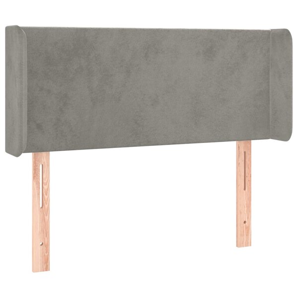 vidaXL Tête de lit avec oreilles Gris clair 93x16x78/88 cm Velours