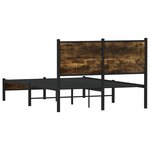 vidaXL Cadre de lit en métal sans matelas chêne fumé 120x200 cm
