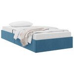 vidaXL Cadre de lit ottoman Bleu foncé 90 x 200 cm Velours