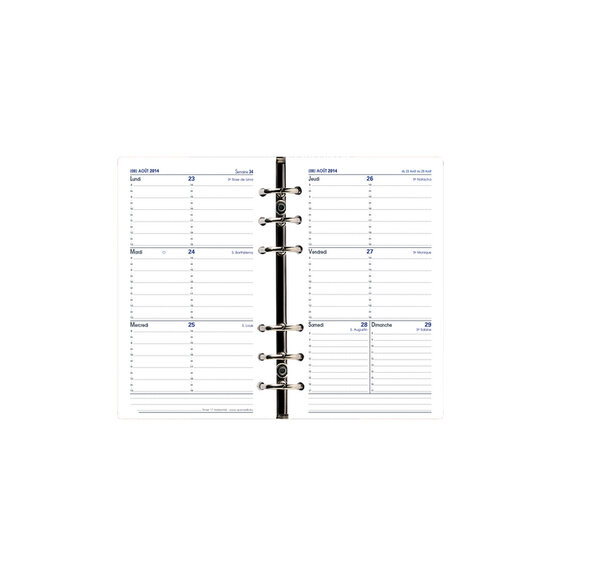 Recharge Agenda Organiseur Timer 17 HORIZ FR 10 x 17 cm Quovadis