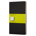 Set de 3 cahiers moleskine noir 13 x 21 cm ivoire sans quadrillage 80 pages