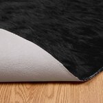 vidaXL Tapis en fausse Tafalla Noir Ø 120 cm Polyester