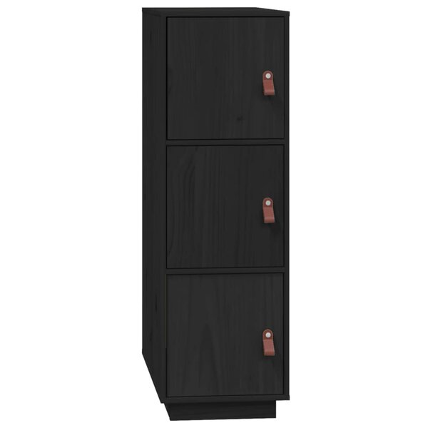 vidaXL Buffet haut Noir 34x40x108 5 cm Bois massif de pin