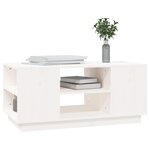vidaXL Table basse Blanc 90x49x40 5 cm Bois massif de pin