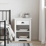 vidaXL Table de chevet BODO blanc 53x38 5x67 cm bois de pin massif