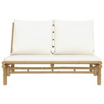 vidaXL Banc de jardin avec coussins blanc crème bambou