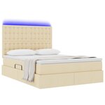 vidaXL Lit avec rangement et LED Crème 140 x 190 cm Polyester