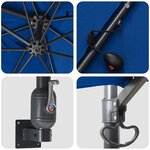 vidaXL Parasol de jardin Azur 248.5 x 247.5 x 160 cm tissu