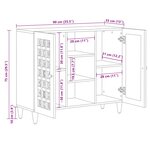 vidaXL Buffet avec porte Naturel 90 x 33 x 75 cm Bois de mangue massif