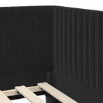 vidaXL Cadre de lit d'angle avec tête de lit Noir 80 x 200 cm Velours