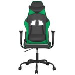 vidaXL Chaise de jeu de massage Noir et vert Similicuir