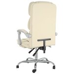 vidaXL Fauteuil inclinable de bureau Crème Similicuir