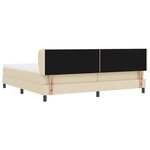vidaXL Lit à ressorts avec matelas Crème 200 x 200 cm tissu