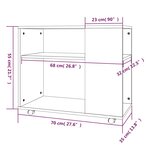 vidaXL Table d'appoint Chêne fumé 70x35x55 cm Bois d'ingénierie