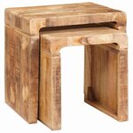 vidaXL Tables d'appoint Marron bois de manguier massif