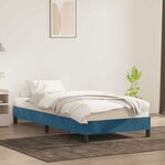 vidaXL Cadre de lit sans matelas bleu foncé 100x210 cm velours