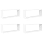 vidaXL Étagères murales cube 4 Pièces Blanc 60x15x23 cm Bois d’ingénierie