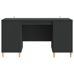 vidaXL Bureau avec étagère Noir 142 5 x 50 x 75 cm Bois d'ingénierie