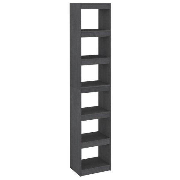 vidaXL Bibliothèque/Séparateur de pièce Gris 40x30x199 cm Pin massif
