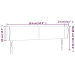 vidaXL Tête de lit avec oreilles Gris foncé 163x23x78/88 cm Tissu