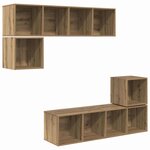 vidaXL Ensemble meuble TV 4 Pièces chêne artisanal 37 x 37 x 142.5 cm