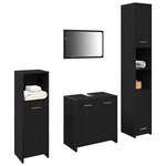 vidaXL Ensemble de mobilier de salle de bain 4 Pièces Chêne noir