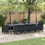 vidaXL Table de Jardin Anthracite 350 x 100 x 74 cm polyrotin