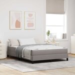 vidaXL Lit à ressorts avec matelas Taupe 160 x 200 cm tissu