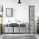 vidaXL Ensemble de meubles de salle de bain 4 Pièces Sonoma gris