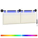 vidaXL Tête de lit suspendue Crème Tissu en velours côtelé