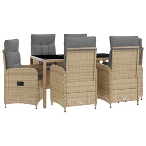 vidaXL Ensemble de repas extérieur 7 Pièces Beige et Gris clair