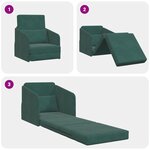 vidaXL Canapé Lit au Sol 2-en-1 Vert Foncé 65x80x83 cm Velours
