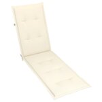 vidaXL Chaise longue d'extérieur repose-pied et coussin Acacia solide