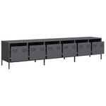 vidaXL Meuble TV anthracite 202x39x43 5 cm acier laminé à froid