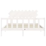 vidaXL Cadre de lit avec tête de lit blanc 160x200 cm bois massif