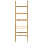 vidaXL Porte-serviette double avec 5 barreaux Bambou 50 x 160 cm