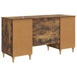 vidaXL Bureau Chêne fumé 142 5 x 50 x 75 cm Bois d'ingénierie