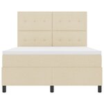 vidaXL Lit à ressorts avec Matelas & LED Crème 140x190 cm Tissu