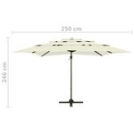 vidaXL Parasol de jardin à 4 niveaux avec mât en aluminium sable