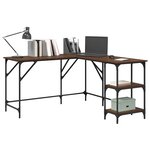 vidaXL Bureau chêne marron 139x139x75 cm bois d'ingénierie