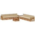 vidaXL Ensemble de canapés d'extérieur 9 pc Naturel et Beige