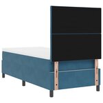 vidaXL Lit à ressort avec matelas Bleu foncé 90x200 cm Velours