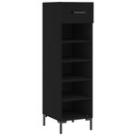 vidaXL Armoire à chaussures noir 30x35x105 cm bois d'ingénierie