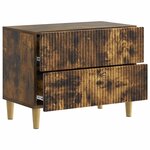 vidaXL Cabinet de chevet avec tiroir Chêne fumé 62 x 34 5 x 48 cm