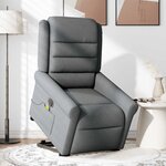 vidaXL Fauteuil inclinable de massage électrique Gris foncé Tissu