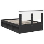 vidaXL Cadre de lit Noir 135 x 190 cm Bois d'ingénierie