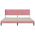 vidaXL Cadre de lit avec tête de lit Rose 180 x 200 cm Velours