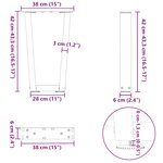 vidaXL Pieds de table basse en V 2 pièces Noir 38 x (42-43 3) cm Acier