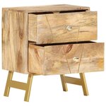 vidaXL Table de chevet 40x30x50 cm Bois de manguier massif
